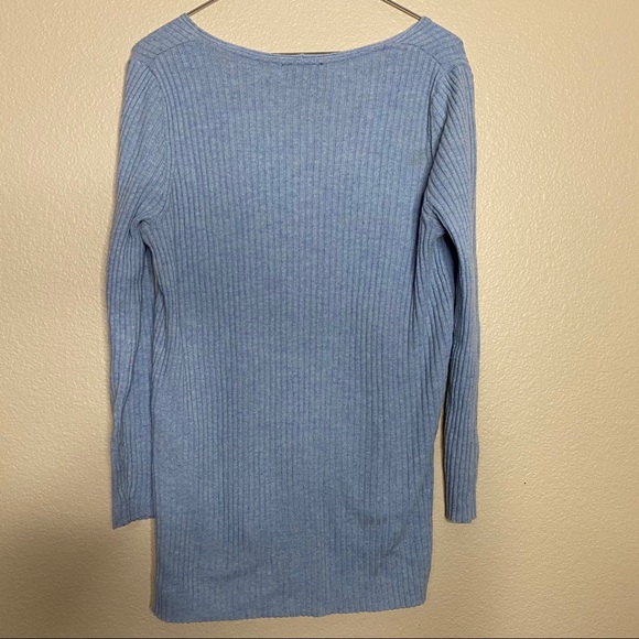 Top Shop Blue Ribbed Knit Sweater Size 6 - Picture 5 of 6